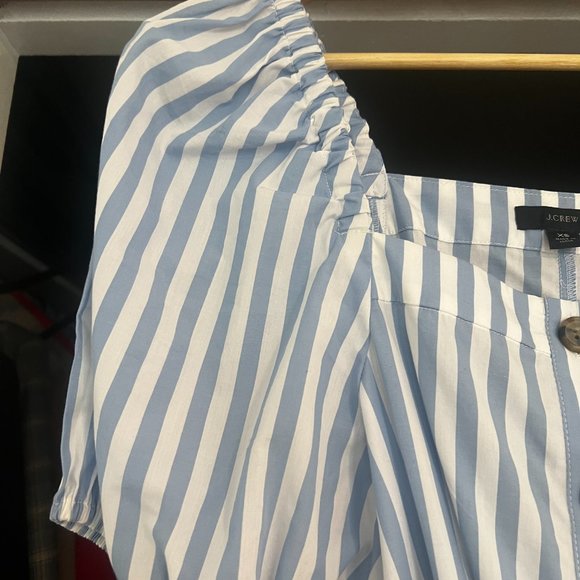 J. Crew Striped Midi Dress, blue & white, size XS - Picture 8 of 9